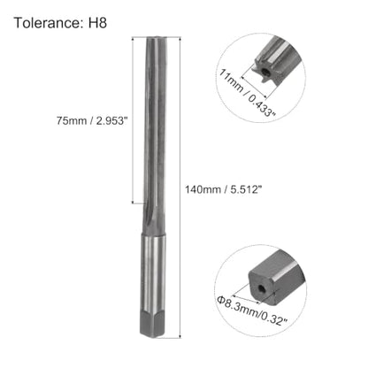 uxcell Hand Reamers, 11mm H8 Metric Reamer Drill Bit for Metal Wood Hole Reaming, Straight Flute High Speed Steel (HSS) Tool - size: 11mm