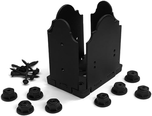 OZCO Laredo Sunset Post Base Kit, 4in x 6in, 1 Kit with Hardware, Black - size: 4x6, style: Laredo Sunset