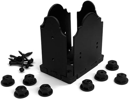 OZCO Laredo Sunset Post Base Kit, 4in x 6in, 1 Kit with Hardware, Black - size: 4x6, style: Laredo Sunset