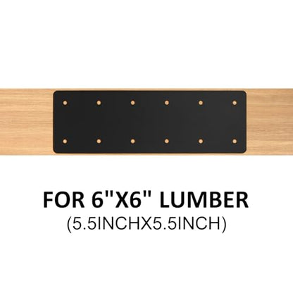 4 Pcs 15.7"x5" Straight Steel Plate for Wood 6x6 6x8, 3MM Thick - size: I shape(15.7''x5'')