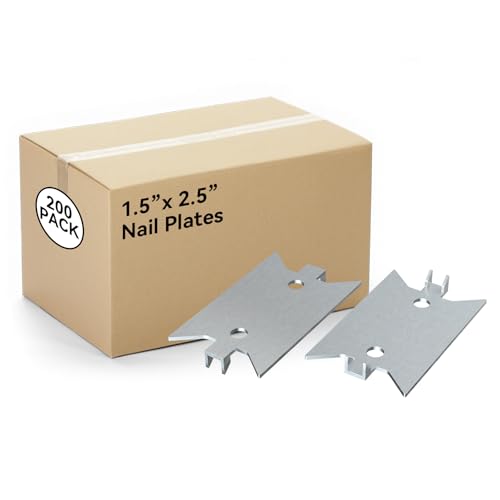 200 PCS 2.5" Nail Plates for Wood Studs, Nail Guards Protector for Studs - size: 2.5 x 1.5 Inch