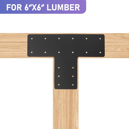 T Post Bracket 2PCS,16.8"x12" T Flat Mending Plate for Repair Framing - style: T Shape (16.8X12)