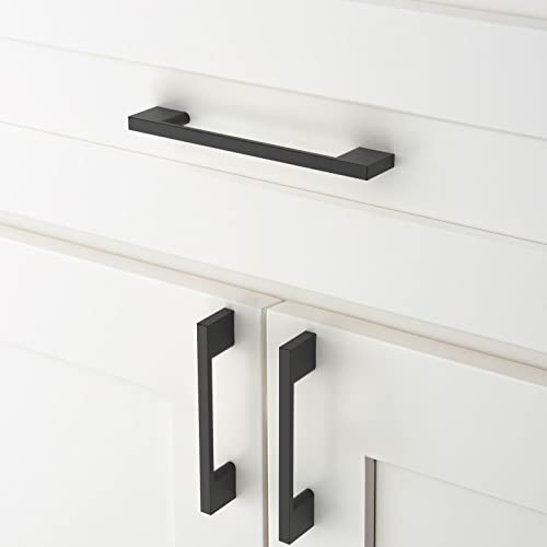 Amerdeco 10 Pack Matte Black Cabinet Pulls 5" - color: Matte Black, size: 5" hole center