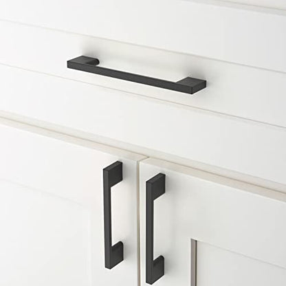 Amerdeco 10 Pack Matte Black Cabinet Pulls 5" - color: Matte Black, size: 5" hole center