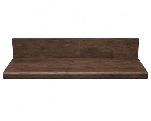 Luxury Vinyl Plank Flush Stair Nose Kit – Tread + Riser Combo (Walnut) - color: Walnut