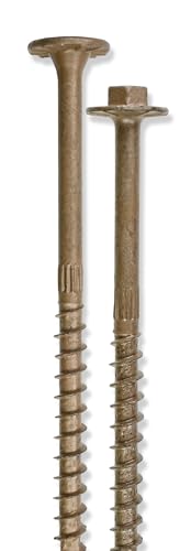 Simpson Strong-Tie SDWS22800DBMB Strong-Drive SDWS Timber Screws (Exterior Grade), 0.220 Inch x 8 Inch, Double-Barrier Coated, Washer Head, Sawtooth Point, Tan (Pack of 250)