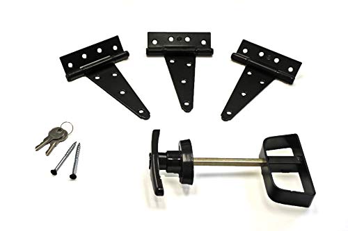 Doors & Door Hardware Door Hardware Kit: T Handle Lock, 6" T Hinges, Screws. for Shed, Gate, Playhouse