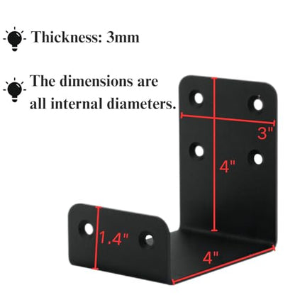 Heavy Duty Mantel Brackets，Floating Shelf Fireplace Bracket，U-Shaped Beam-Style Mantel Support(2 Packs). (4x4x3) - size: 4x4x3"