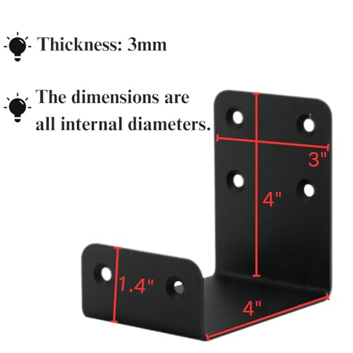 Heavy Duty Mantel Brackets，Floating Shelf Fireplace Bracket，U-Shaped Beam-Style Mantel Support(2 Packs). (4x4x3) - size: 4x4x3"