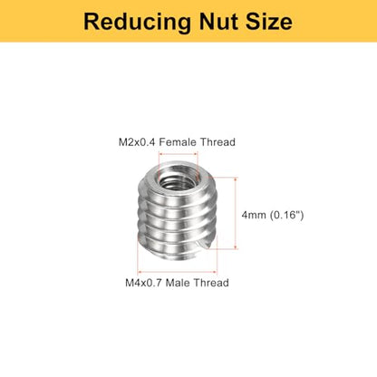 HARFINGTON 10pcs Thread Repair Inserts M4 x 0.7 Male to M2 x 0.4 Female Thread 4mm Long Stainless Steel Reducing Nuts Metric Self Tapping Sleeves Threaded Reducer Industrial Fasteners - size: M4 x 0.7 Male to M2 x 0.4 Female x 4mm