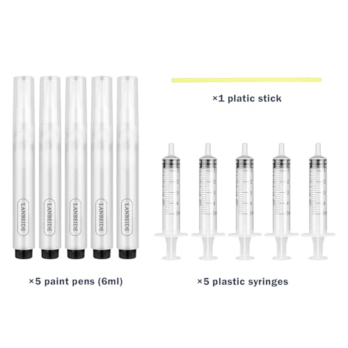 LANBEIDE 5 Refillable Paint Pens for Wall and Furniture Touch-Ups - size: 5 Count (11 pcs kit)