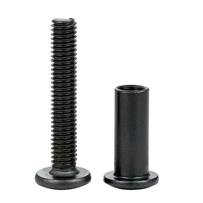 40 Sets Black Furniture Connector Bolts M6x35mm Binding Screws for Wood - color: M6x35mm-Black-D