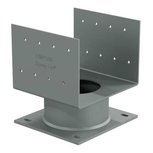 Simpson Strong-Tie ECB66 Elevated Column Base - 6x6 Nominal Post Size, 2-Inch Elevated Base, 1-Inch Standoff, Flexible Anchorage Options, Gray Paint Finish