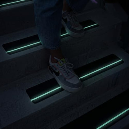 S&X Outdoor Stair Treads Non-Slip Glow-in-the-Dark Tape, 4x24in 12-Pack - color: Glow-in-the-Dark/Black, size: 4" x 24"