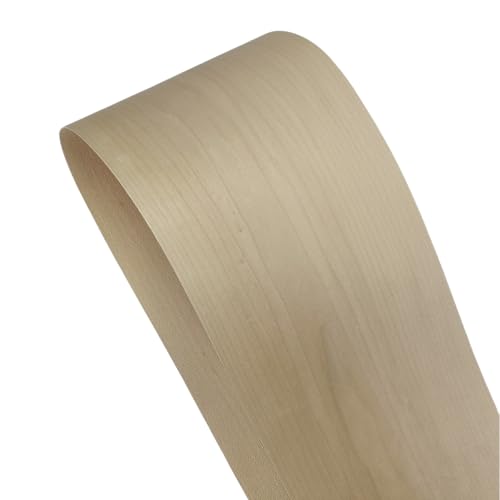 Maple Wood Veneer Sheet,Flat Cut,8.5''x 98'',Iron On Stick Veneer Roll Without Paper,Pre-glued Hot Melt Self Adhesive Strip for Cabinet Furniture Plywood Door Speaker Renovation Woodworking - color: Maple