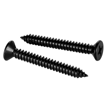 #10 x 2 Wood Screws Flat Head Fast Self Tapping Drywall Screws 18-8 Stainless Steel 304 Black Finish, 50 PCS - size: #10 x 2"
