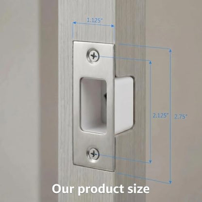 5 Pack Deadbolt Strike Plate, Stainless Steel Door Strike Plate, 2-3/4"