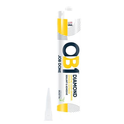 OB1 Universal Caulk Sealant & Adhesive Diamond Crystal Clear 10.1oz | Professional Grade All-in-One Advanced Hybrid | Water Resistant Internal & External | Shrink Crack & UV Resistant | 1 Cartridge - color: Clear, size: 10.1oz (Pack of 2)
