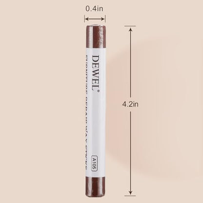 DEWEL Furniture Repair Crayon, 6 Colors Wood Filler Sticks, Wood Scratch Repair Wax for Filling Scratches, Cracks, Holes, Dents, Scuffs, Dings - A Simple and Convenient Wooden Repair Solution - color: 6 Colors Wax Sticks