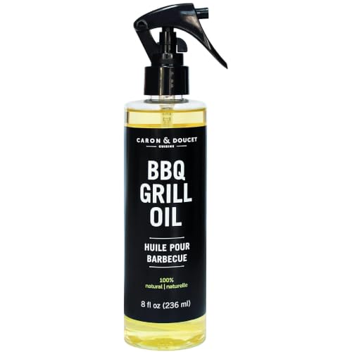CARON & DOUCET - BBQ Grill Cleaner Oil | 100% Plant-Based & Vegan | Best for Cleaning Barbeque Grills & Grates | Use with Wooden Scrapers, Brushes, Accessories & Tools | Great Gift for Dad! (8oz) - size: 8 Fl Oz (Pack of 1)