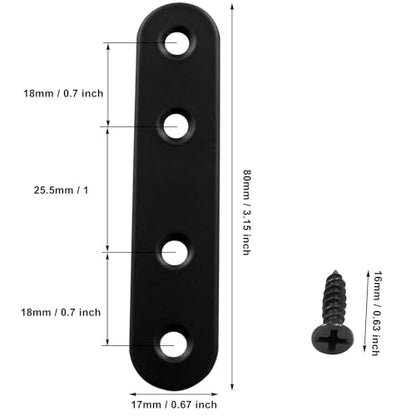 Hordion 16Pcs 3" Straight Bracket Stainless Steel Brace, Flat Mending Plate - size: 3 Inch, style: 16 Pcs