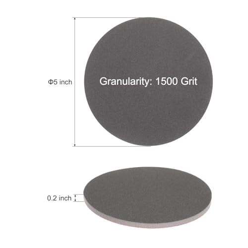 uxcell 10pcs 1500 Grit Sanding Sponge 5" Hook and Loop Sanding Disc - size: 5 Inch, style: 1500 Grit