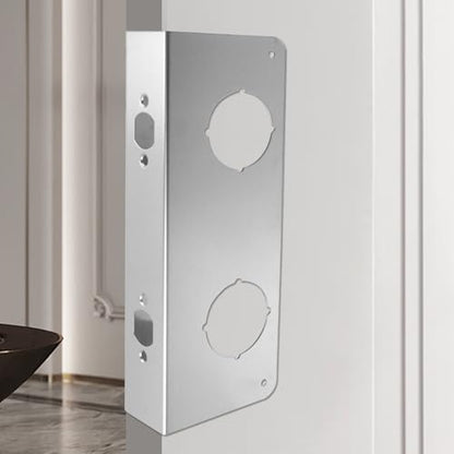 Semetall Door Guard Reinforcer 5-1/2" Door Hole 2-3/8" Backset Silver - color: Silver