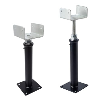 2 Pack U-Shaped Floor Jack - Adjustable Steel Beam Support for 4x2, 4x4, 4x6 Joists Heavy Duty Screw Jack with U-Head Telepost & House Jack.11-14.5 Inch Adjustment Range. (U-MGCGZJ-02, 11-14.5) - size: 11-15