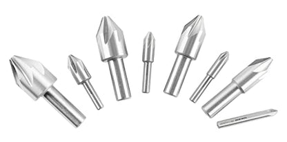Accusize Industrial Tools 60 Degree 6 Flute H.S.S. Machine Countersink, 8 Pcs, Precision Ground, 0206-0010 - size: 60°