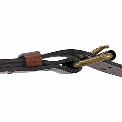 Leather Men Tool Belt -Adjustable Double Prong Buckle 2" Wide for Workshop