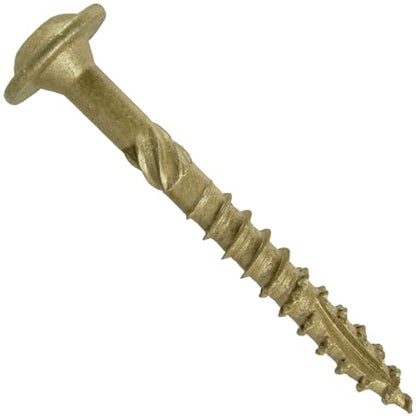 Jake Sales #15 x 2-1/2" Construction Lag Screw - Torx/Star Drive Heavy Duty Structural Lag Screw - ACQ Compatible - Modified Truss Washer Head. 1 x Full Box - 850 Screws - color: BRONZE, size: 15x2-1/2"