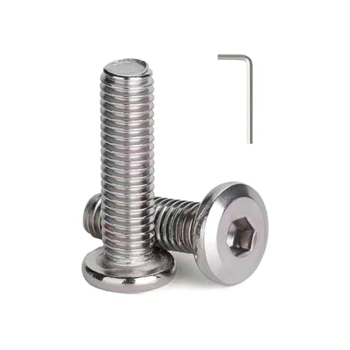 M2.5 x 12mm(50 Pack) Metric Flat Head Hex Socket Cap Screws Bolts, 304 Stainless Steel 18-8, Hex Drive, Bright Finish, Fully Machine Thread - size: M2.5 x 12