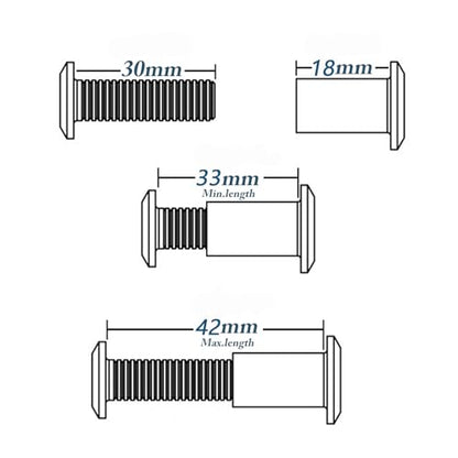 20pcs M6 Furniture Joint Connector Bolt & Cap Nut Kit 30MM - size: 30mm (20pcs)