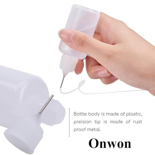 Onwon 10 Pieces Precision Needle Tip Glue Bottle Applicator 1 Ounce/ 30 ml Empty Applicator Glue Oiler Squeeze Bottle for Paper Quilling DIY Craft