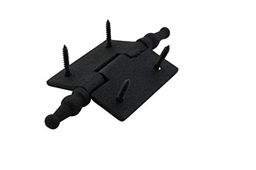 Renovators Supply Manufacturing Cabinet Door Hinge 2 in. Black Wrought Iron Butt Hinge Victorian Steeple Tip Flush Mount Hinges with Hardware, Pack of 6 - size: 2 inches - Pack of 6