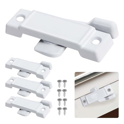 4 Pcs F2590 Windows Replacement Sash Lock, Center Sash Lock with Screw - color: White F2590-4Pcs