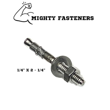 Mighty Fasteners 304 Stainless Steel Wedge Anchors 1/4" X 2-1/4" - 25 Pack - size: 1/4" X 2-1/4"