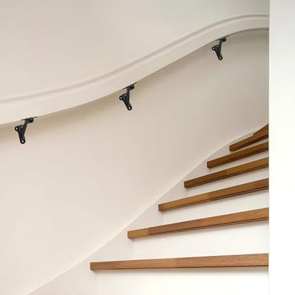 5 Pack 3 Inch Hand Rail Bracket Black Stair Brackets Heavy Duty Handrail Brackets for Stairways Handrail Staircase Bracket - color: Black, size: 5 Pack