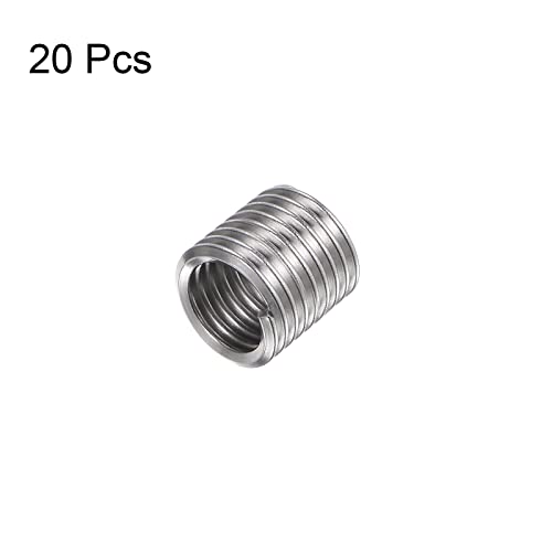 HARFINGTON 20pcs Wire Threaded Inserts 5/16-24 UNF 1.5D 11.85mm 304 Stainless Steel Helical Coiled Wire Thread Sleeve