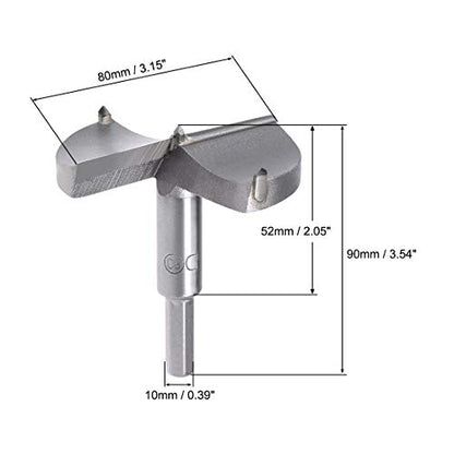 uxcell Forstner Drill Bits 80mm, Tungsten Carbide Wood Hole Saw Auger Opener Woodworking Hinge Hole Drilling Boring Bit Cutter Gray 10mm Shank - size: 80mm
