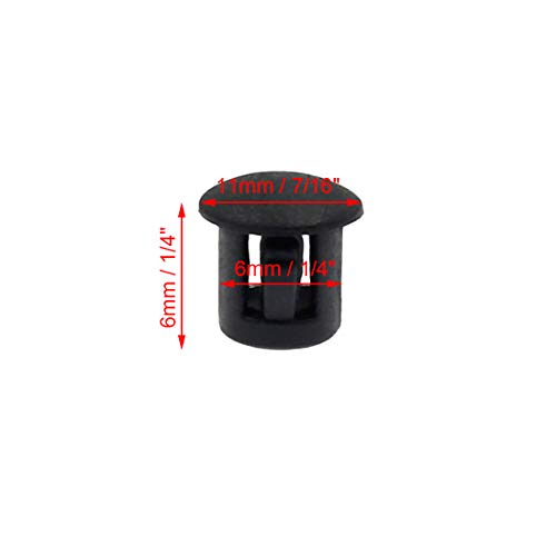30PCS 6mm (1/4") Black Hole Plugs Plastic - color: Black, size: 6mm (1/4")