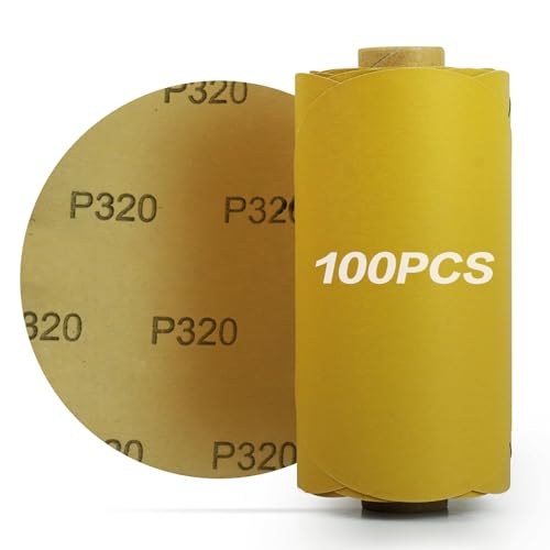 PSA Sanding Discs 6 Inch Adhesive Backed Sandpaper 100 Pack 320 Grit Self Adhesive Sanding Discs for DA Sander Self Stick for Wood, Auto Body Repair, Paint, Metal, and Plastic - style: 320 Grit