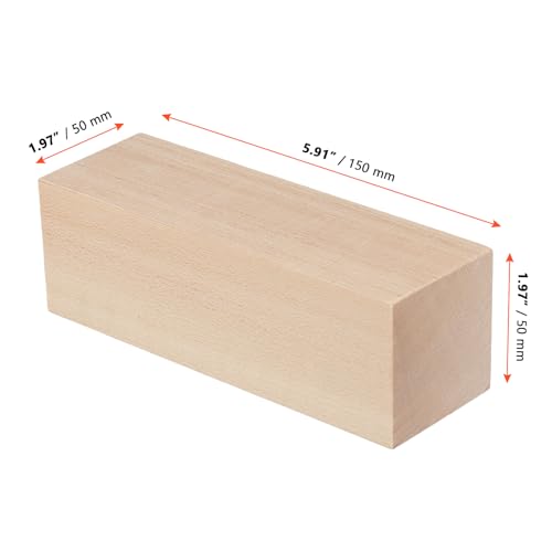 SINJEUN 20 PCS 6 x 2 x 2 Inch Basswood Carving Blocks, Natural Whittling Wood Blocks, Smooth Wooden Blocks for Carving