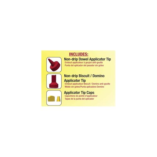 Milescraft 5222 Glue Mate 150-5oz. (150ml) Precision Wood Glue Bottle - Anti-Drip - Dowel and Biscuit Tips Included - Easy Flow Multi-Chamber Design - Ideal for Woodworking - size: 5