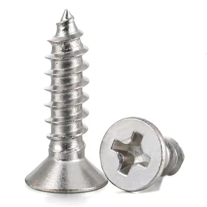 M2 x 6mm Flat Head Wood Self Tapping,Sheet Metal Screws,Phillips Drive Countersunk Wood Screws,304 Stainless Steel （A2-70,GB846,Plain Finish，100 Pcs - size: M2 x 6mm（100 Pcs）