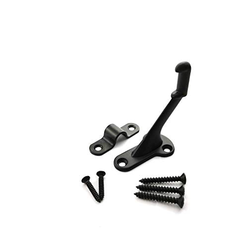 Metal Stair Handrail Brackets with Mounting Plate and Screws- Satin Black-Set of10 - style: handrail bracket 10