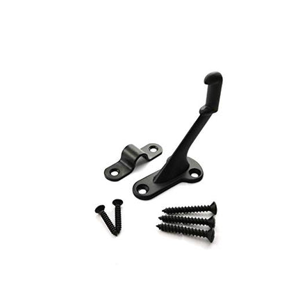 Metal Stair Handrail Brackets with Mounting Plate and Screws- Satin Black-Set of10 - style: handrail bracket 10
