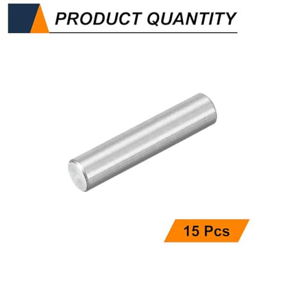 HARFINGTON 15pcs Dowel Pins M4(4mm) x 18mm 304 Stainless Steel Cylindrical Shelf Support Peg Pin Rod Fasten Elements for Metal Devices Wood Furniture DIY Installation, Silver - size: M4 x 18mm