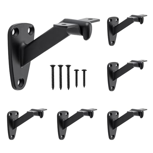 HOME MASTER HARDWARE Handrail Bracket for Stairs,Matte Black, 6 Pack - color: Matte Black, size: 6 Pack