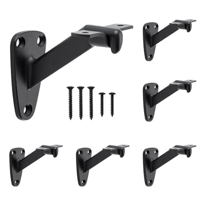 HOME MASTER HARDWARE Handrail Bracket for Stairs,Matte Black, 6 Pack - color: Matte Black, size: 6 Pack